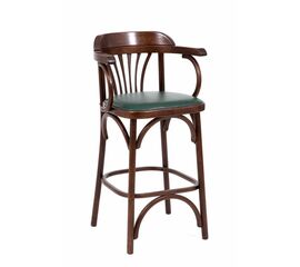 Стул барный 650 Венский мягкий (темный тон, экокожа Зеленая) | Интернет магазин мебели и декора LifeDekor