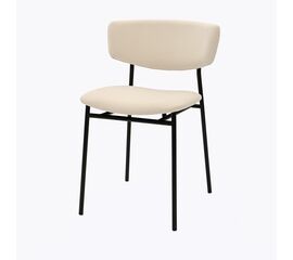 Стул дизайнерский Marko бежевый, черный металл | Интернет магазин мебели и декора LifeDekor