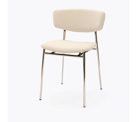 Стул дизайнерский Marko бежевый, основание хром | Интернет магазин мебели и декора LifeDekor