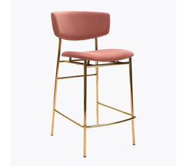 Дизайнерский полубарный стул Marko розовый, основание золото | Интернет магазин мебели и декора LifeDekor