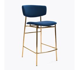 Дизайнерский полубарный стул Marko синий, основание золото | Интернет магазин мебели и декора LifeDekor