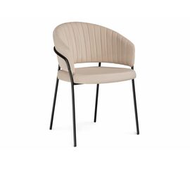 Стул на металлокаркасе Лео бежевый brandy light 2 / черный | Интернет магазин мебели и декора LifeDekor