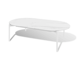 "Диего" журнальный стол из HPL 120х60 H40, каркас белый муар, цвет "молочный" | Интернет магазин мебели и декора LifeDekor