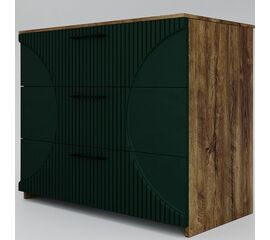 Комод «Монтале» 3Я КМК 0966.17, дуб канзас/зеленый матовый | Интернет магазин мебели и декора LifeDekor