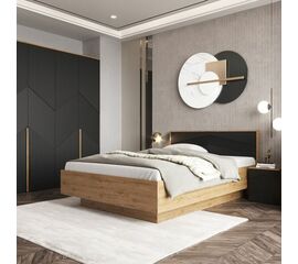 Спальня «Оливия» КМК 0971, дуб наварра/шагрень черная | Интернет магазин мебели и декора LifeDekor