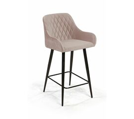 Стул полубарный Robert поворотный 360 градусов, бархат пепельно-бежевый 25 | Интернет магазин мебели и декора LifeDekor