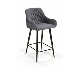 Стул полубарный Robert поворотный 360 градусов, бархат серый 27 | Интернет магазин мебели и декора LifeDekor