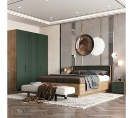 Спальня «Герта» КМК 0979, дуб канзас/зеленый матовый | Интернет магазин мебели и декора LifeDekor