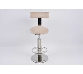 Стул барный Вивиан MC111-GR-3, светло-серый/глянцевое серебро | Интернет магазин мебели и декора LifeDekor