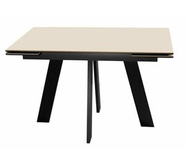 Стол DikLine SKM120 Керамика Krater Perla (бежевый матовый)/подстолье черное | Интернет магазин мебели и декора LifeDekor