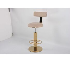 Стул барный Вивиан MC111-GR-2, светло-серый/глянцевое золото | Интернет магазин мебели и декора LifeDekor