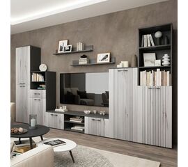 Стенка «Монреаль» КМК 0986, антрацит/дуб канадский арктик | Интернет магазин мебели и декора LifeDekor