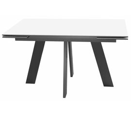Стол DikLine SKM140 Керамика Mono white (белый матовый)/подстолье черное/опоры черные (2 уп.) | Интернет магазин мебели и декора LifeDekor