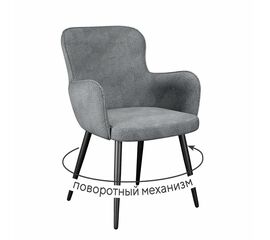 Стул DikLine 503 поворотный SB6 св.сер, ножки черные | Интернет магазин мебели и декора LifeDekor