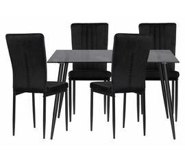 Обеденная группа Эрнал gray / black | Интернет магазин мебели и декора LifeDekor