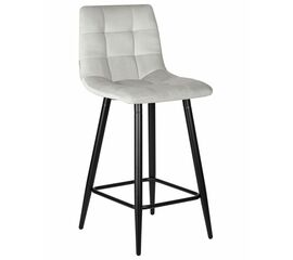 Стул полубарный DOBRIN OLIVIA, черные матовые ножки, светло-серый велюр (108-52), Вариант: черные матовые ножки, светло-серый велюр (108-52) | Интернет магазин мебели и декора LifeDekor