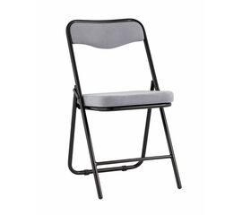 Складной стул Джонни велюр серый каркас черный матовый | Интернет магазин мебели и декора LifeDekor