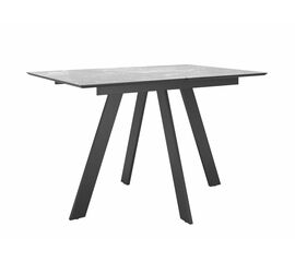 Стол DikLine DKD140, керамика 140(180)х80, мрамор серый матовый, опоры черные (2 уп.) | Интернет магазин мебели и декора LifeDekor