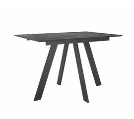 Стол DikLine DKD140, керамика 140(180)х80, мрамор черный матовый, опоры черные (2 уп.) | Интернет магазин мебели и декора LifeDekor