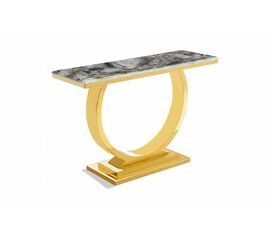 Стол-консоль Лира IST-806,120х40х76 см, светло-серый/золотой | Интернет магазин мебели и декора LifeDekor