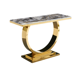 Стол-консоль Лира IST-806,120х40х76 см, темно-серый/золотой | Интернет магазин мебели и декора LifeDekor