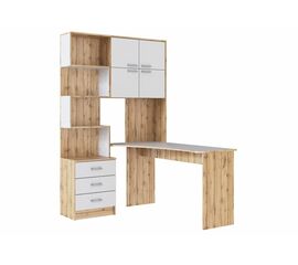 Компьютерный стол Ганор правый дуб вотан / белый | Интернет магазин мебели и декора LifeDekor