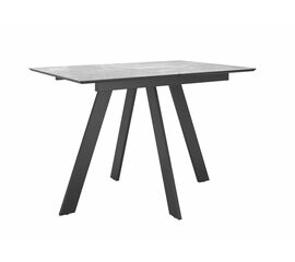 Стол DikLine DKD120, керамика 120(160)х80, мрамор серый матовый, опоры черные (2 уп.) | Интернет магазин мебели и декора LifeDekor