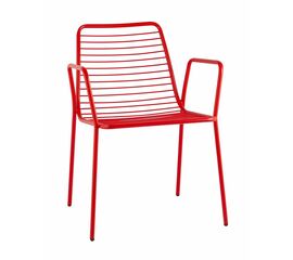 Стул с подлокотниками Дели металл красный | Интернет магазин мебели и декора LifeDekor