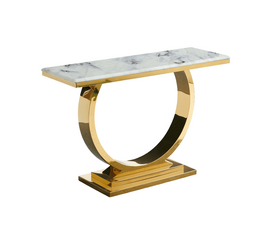 Стол-консоль Лира IST-806,120х40х76 см, небесный белый/золотой | Интернет магазин мебели и декора LifeDekor