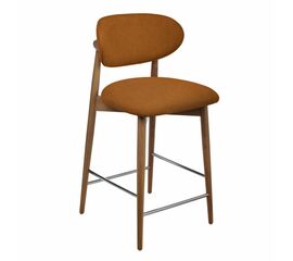 Стул полубарный Lucas 3 терракотовый букле, ножки цвета орех | Интернет магазин мебели и декора LifeDekor