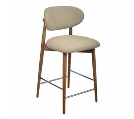 Стул полубарный Lucas 3 латте букле ножки цвета орех | Интернет магазин мебели и декора LifeDekor