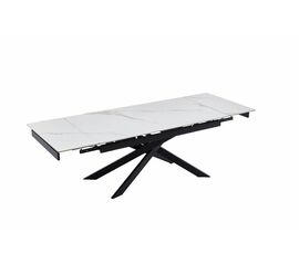 Стол керамический Titan 160-240*90*76 белый глянцевый / опора черный металл | Интернет магазин мебели и декора LifeDekor