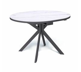 Стол овальный керамический Avilon 110-155*0*76 белый мрамор/черный | Интернет магазин мебели и декора LifeDekor