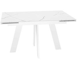 Стол DikLine SKM140 Керамика Белый мрамор/подстолье белое/опоры белые (2 уп.) | Интернет магазин мебели и декора LifeDekor