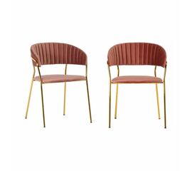 Комплект из 2-х стульев Turin пудровый с золотыми ножками | Интернет магазин мебели и декора LifeDekor