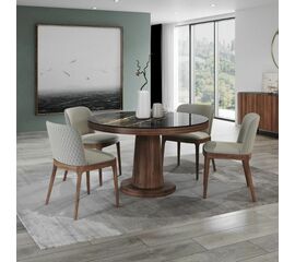 Стол круглый обеденный Bilbo 110, керамика глянцевая черная | Интернет магазин мебели и декора LifeDekor