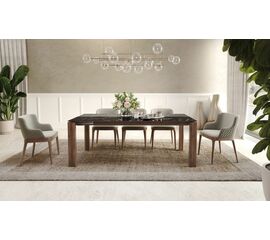 Стол раскладной Aron (200+40), керамика глянцевая черная | Интернет магазин мебели и декора LifeDekor