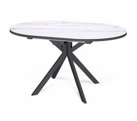 Стол овальный керамический Avilon 130-175*90*76 белый мрамор/черный | Интернет магазин мебели и декора LifeDekor
