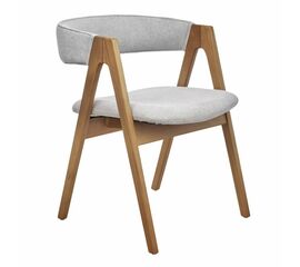 Стул Alan серый букле с ножками цвета орех | Интернет магазин мебели и декора LifeDekor