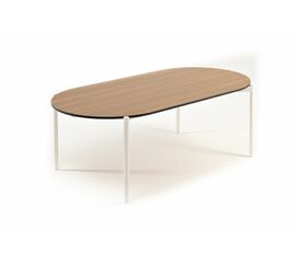 "Диего" журнальный стол из HPL 120х60 H40, каркас белый муар, цвет "дуб" | Интернет магазин мебели и декора LifeDekor