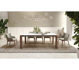 Стол раскладной Aron (180+40), керамика матовая белая | Интернет магазин мебели и декора LifeDekor