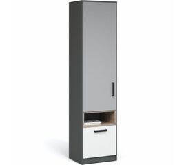 Шкаф-пенал «Квадро» 50 1д1ящ, Антрацит/Дуб эндгрейн/Шиншилла/Белый | Интернет магазин мебели и декора LifeDekor