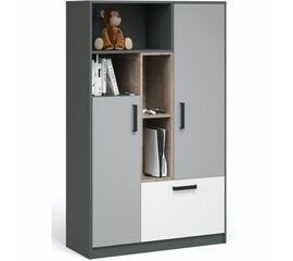 Комод «Квадро» 100 высокий Антрацит/Дуб эндгрейн/Шиншилла/Белый | Интернет магазин мебели и декора LifeDekor