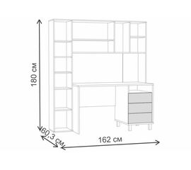 Компьютерный стол Комфорт 12.95 N дуб сонома /  темно-серый | Интернет магазин мебели и декора LifeDekor