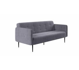 Monaco диван-кровать прямой с подлокотниками, трехместный, бархат серый 27 | Интернет магазин мебели и декора LifeDekor