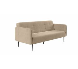 Monaco диван-кровать прямой с подлокотниками, трехместный, бархат бежевый 5 | Интернет магазин мебели и декора LifeDekor