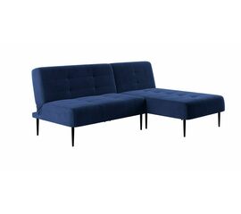 Monaco диван-кровать с шезлонгом, без подлокотников, бархат синий 29 | Интернет магазин мебели и декора LifeDekor