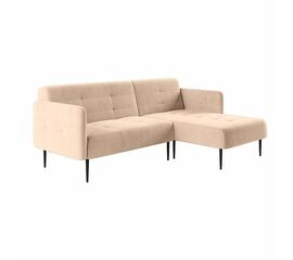 Monaco диван-кровать с шезлонгом, с подлокотниками, бархат бежевый 5 | Интернет магазин мебели и декора LifeDekor