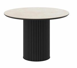 Стол DikLine AKR120 Керамика Krater Perla (бежевый матовый)/подстолье черное/опоры черные (2 уп.), | Интернет магазин мебели и декора LifeDekor