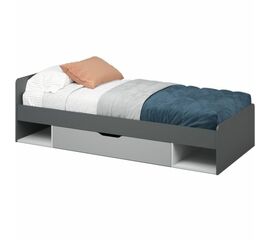 Кровать «Квадро» 90 с основанием под матрас, Антрацит/Белый/Шиншилла | Интернет магазин мебели и декора LifeDekor